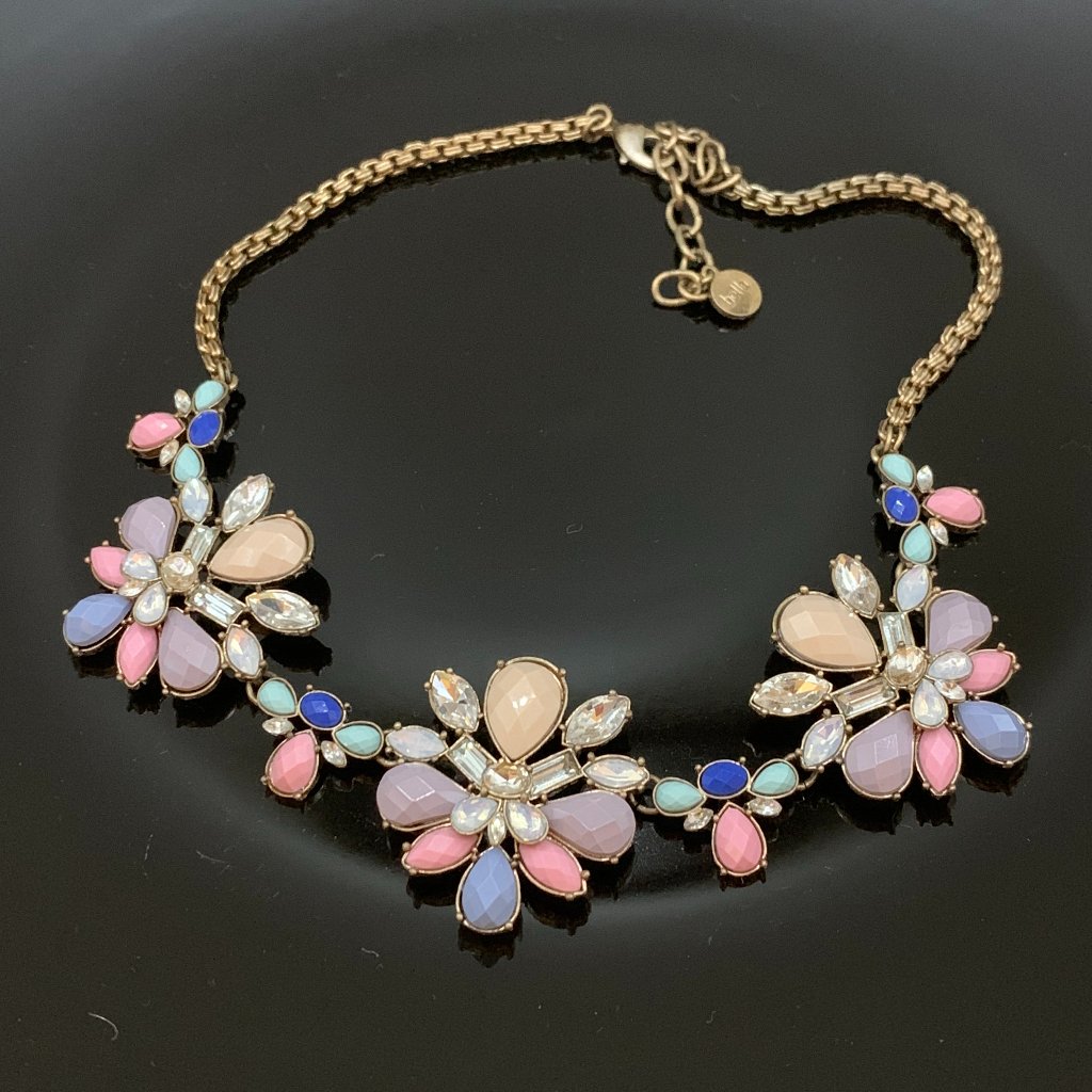 Bella Jack Bold Statement Pastel Floral Flower Big Bib Collar Necklace J 8$